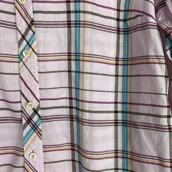 Talbots Cotton Plaid Pink and Blue Lightweight Buttoned Long Sleeve Top - Picture 13 of 15